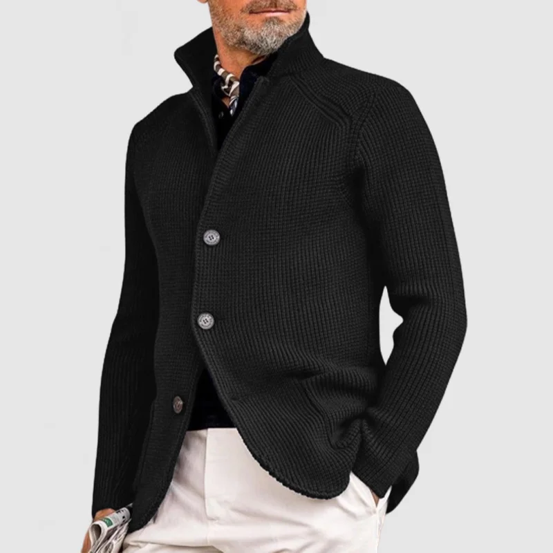 André Gilet Tricoté Élégant – Laine Mélangée, Confort & Style Intemporel Homme - Image 5