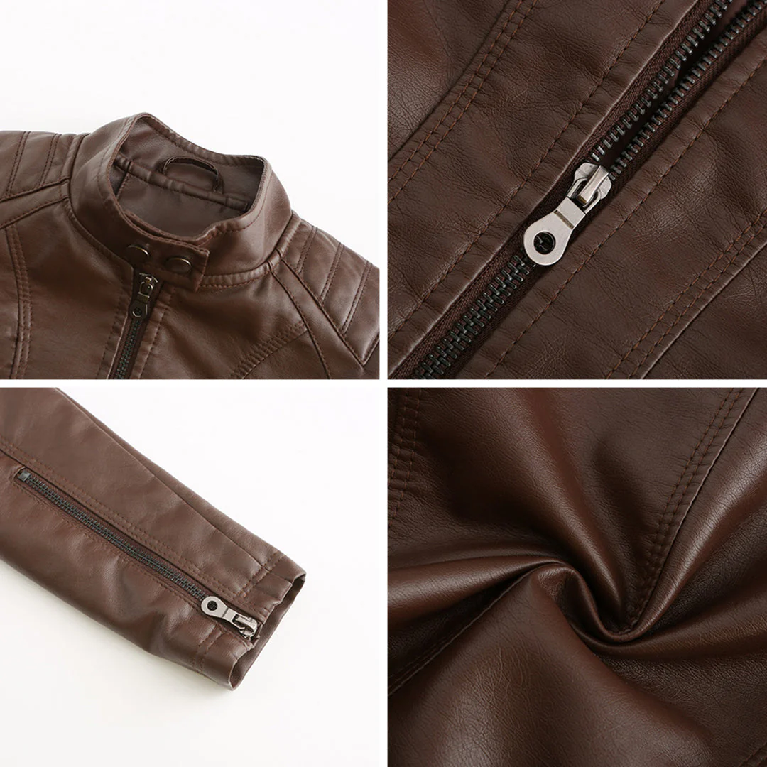 Andrijana Veste Femme – Veste en Cuir Souple Élégante avec Fermeture Asymétrique - Image 10
