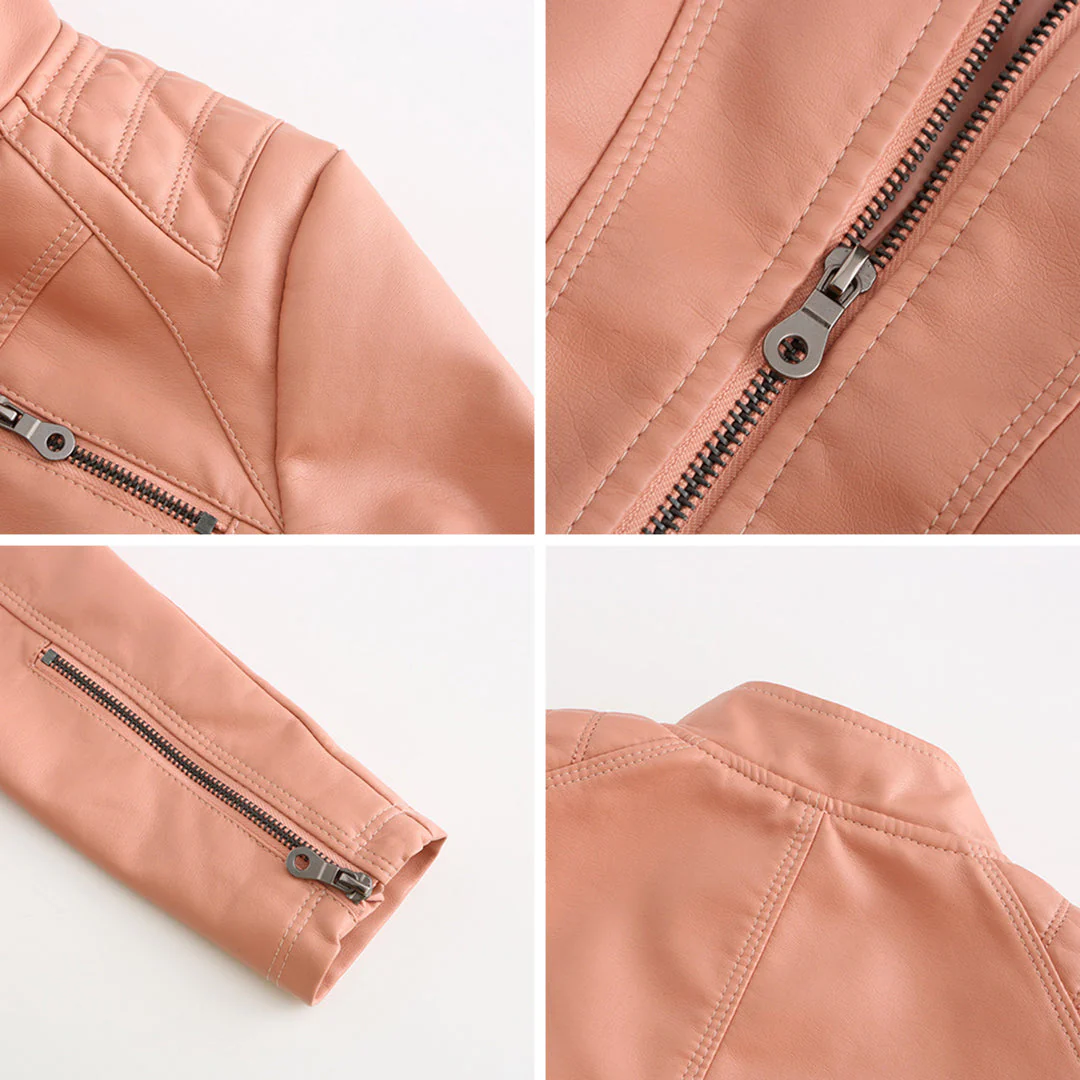 Andrijana Veste Femme – Veste en Cuir Souple Élégante avec Fermeture Asymétrique - Image 11