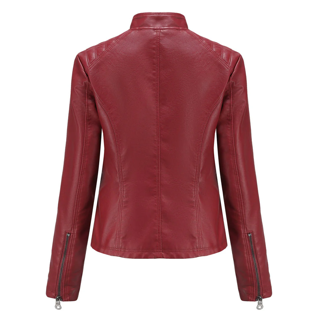 Andrijana Veste Femme – Veste en Cuir Souple Élégante avec Fermeture Asymétrique - Image 16