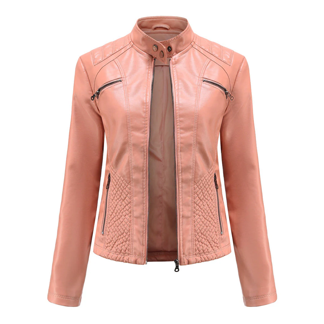 Andrijana Veste Femme – Veste en Cuir Souple Élégante avec Fermeture Asymétrique - Image 5