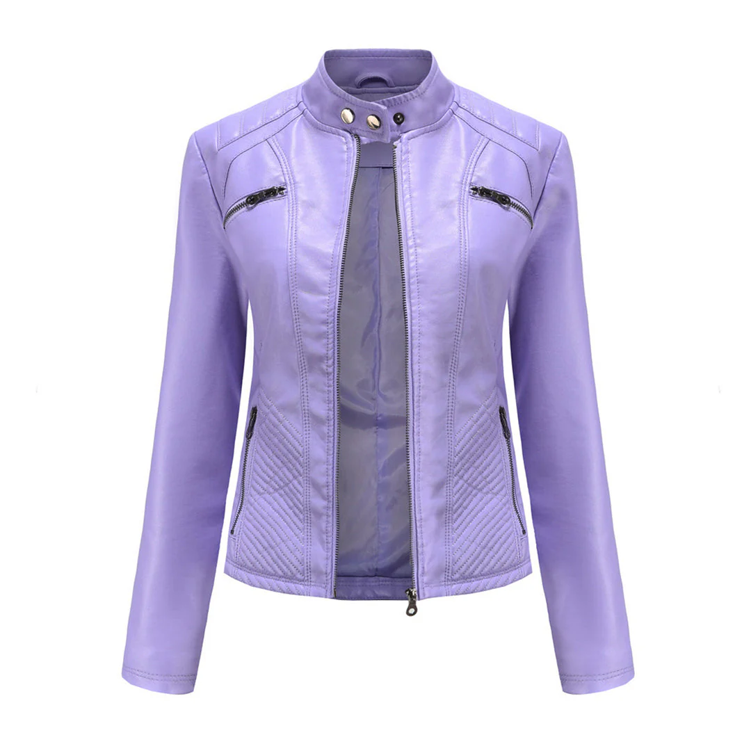 Andrijana Veste Femme – Veste en Cuir Souple Élégante avec Fermeture Asymétrique - Image 6