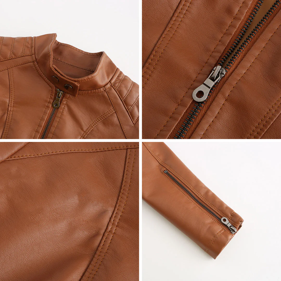 Andrijana Veste Femme – Veste en Cuir Souple Élégante avec Fermeture Asymétrique - Image 8