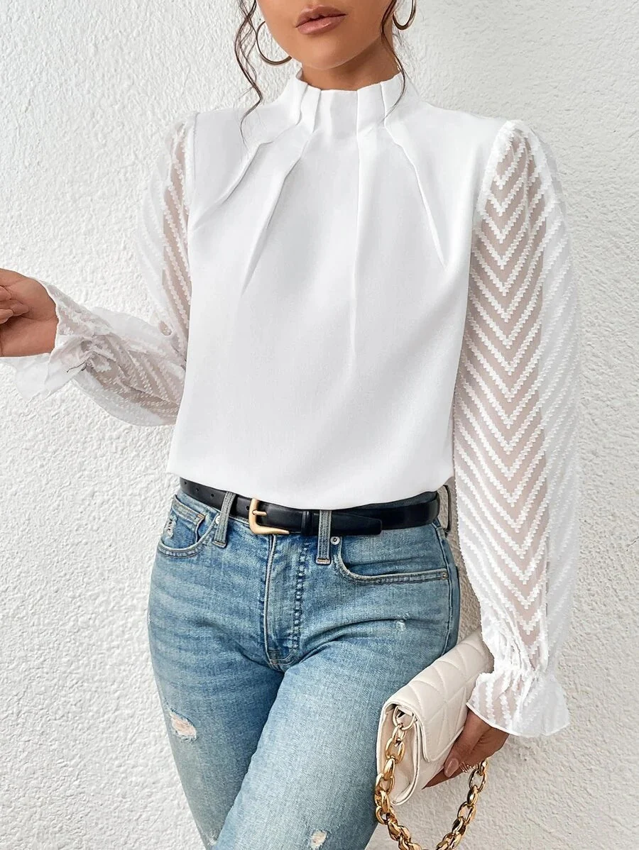 Blouse Femme Sophie – Haut Élégant Imprimé, Respirant & Polyvalent pour le Travail et les Loisirs - Image 3