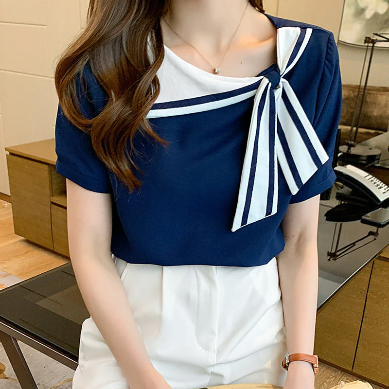 Brooklyn Blouse Femme – Chemisier en Chiffon avec Nœud au Col & Manches Longues Aériennes - Image 3