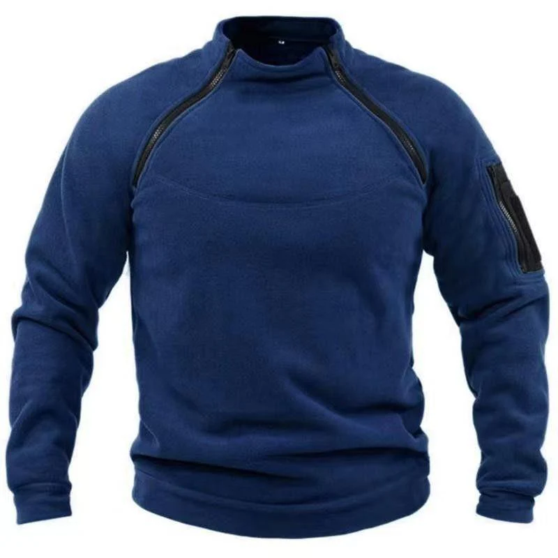 Calix Haut Col Zippé pour Homme – Manches longues avec poche sur la manche et surpiqûres structurées - Image 3