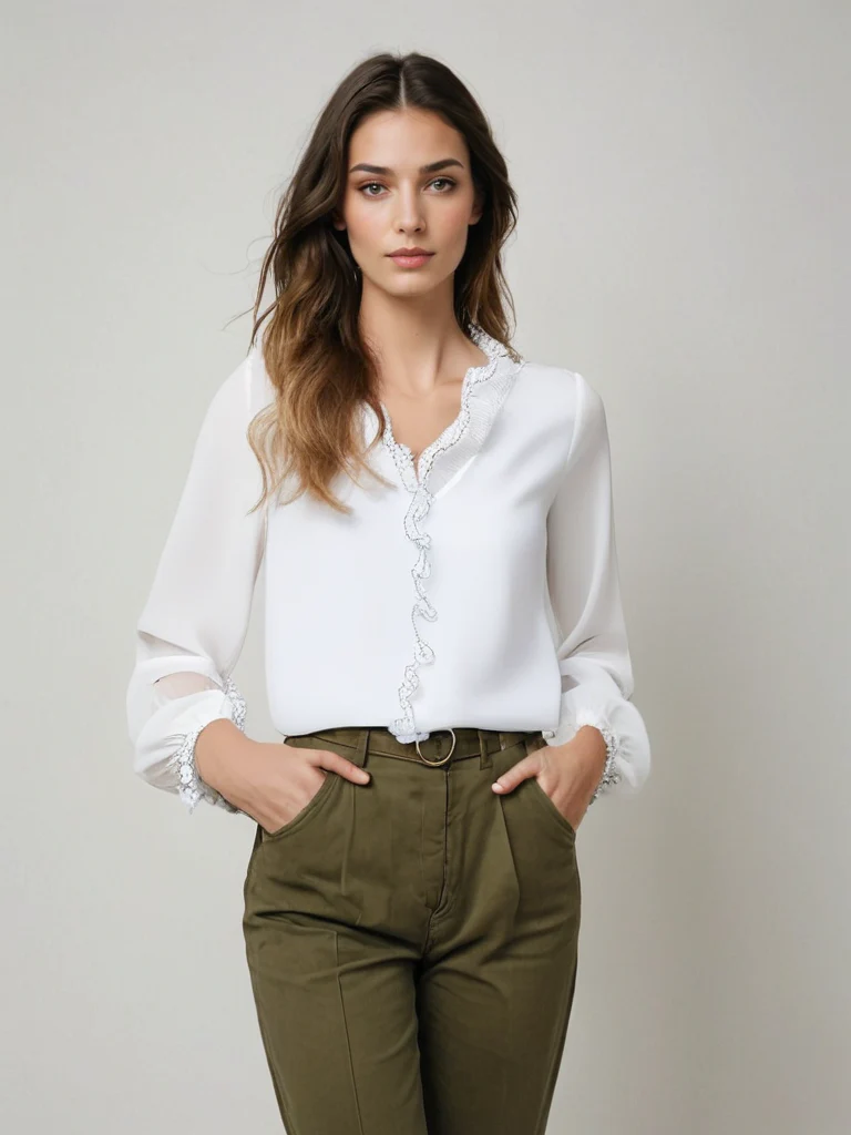 Chemisier Erin pour femmes - Top élégant à manches longues dans des couleurs classiques et une coupe confortable - Image 8