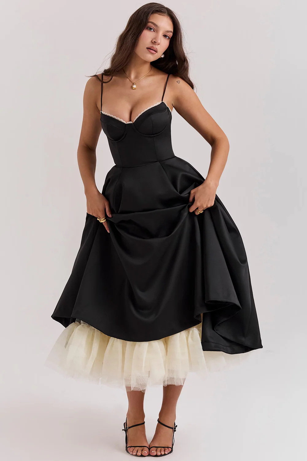 Dawn Robe Midi Femme – Élégante Robe en Tulle avec Bretelles Réglables & Coupe Confortable - Image 11