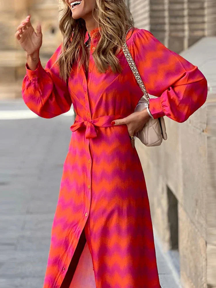 Jasmin Robe Femme – Robe Élégante avec Imprimé Symétrique & Coupe Confortable pour Toutes les Saisons - Image 3