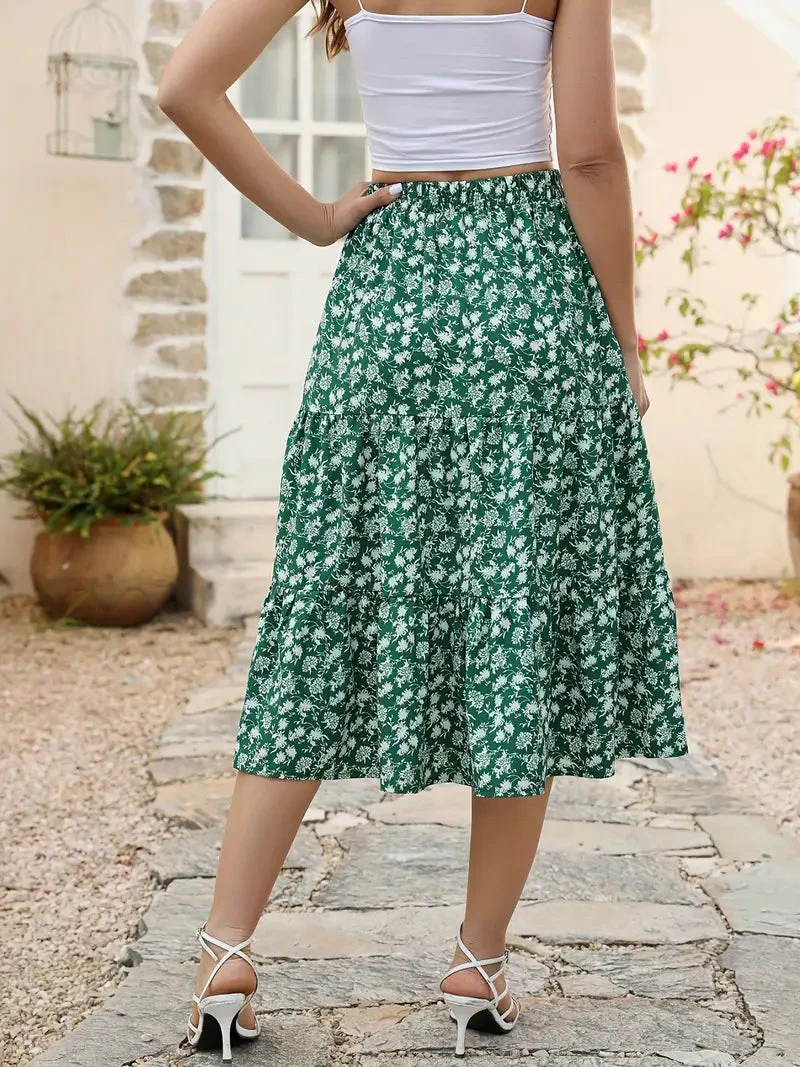 Jupe Fleurie Femme Zia – Coupe Évasée en A avec Poches, Légère pour le Printemps & l'Été - Image 10