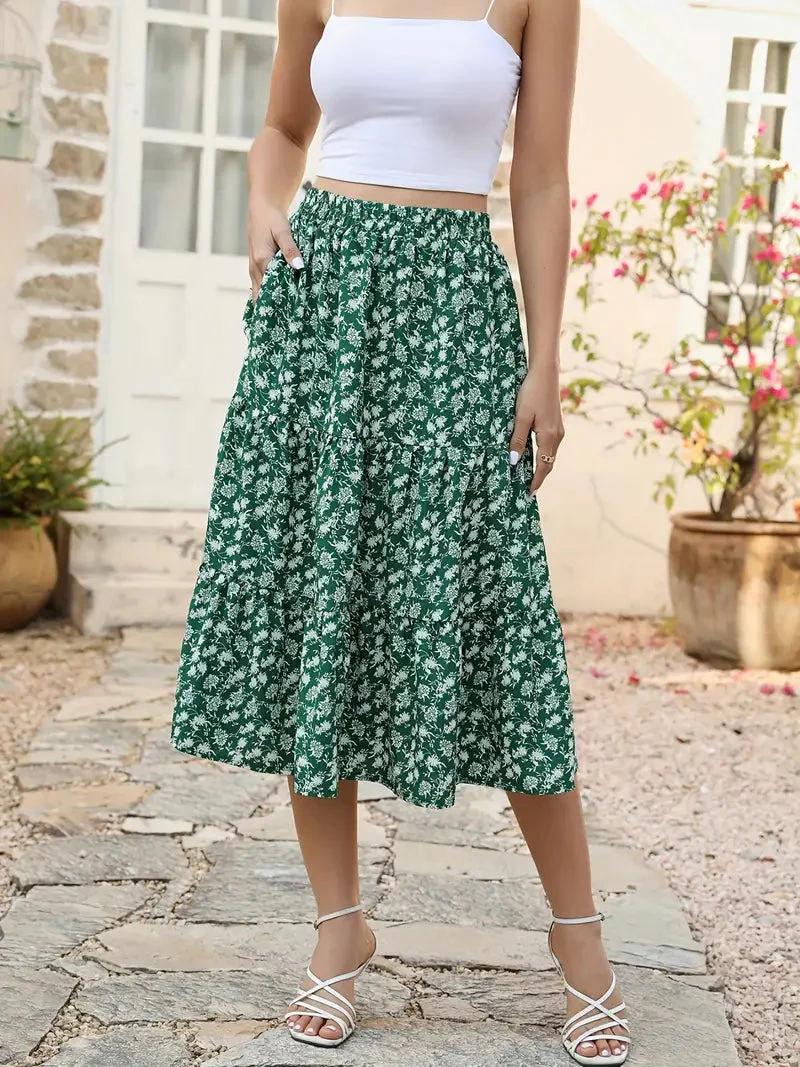 Jupe Fleurie Femme Zia – Coupe Évasée en A avec Poches, Légère pour le Printemps & l'Été - Image 8