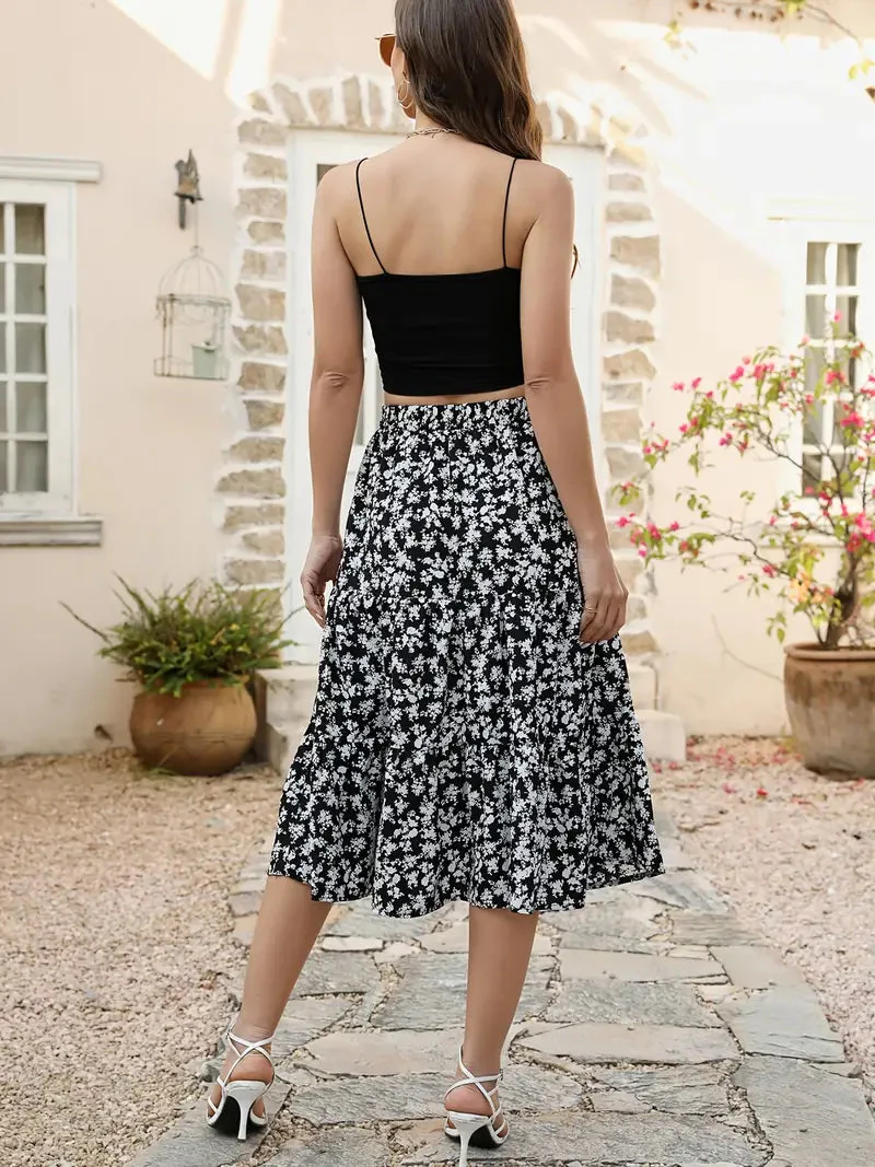 Jupe Fleurie Femme Zia – Coupe Évasée en A avec Poches, Légère pour le Printemps & l'Été - Image 9