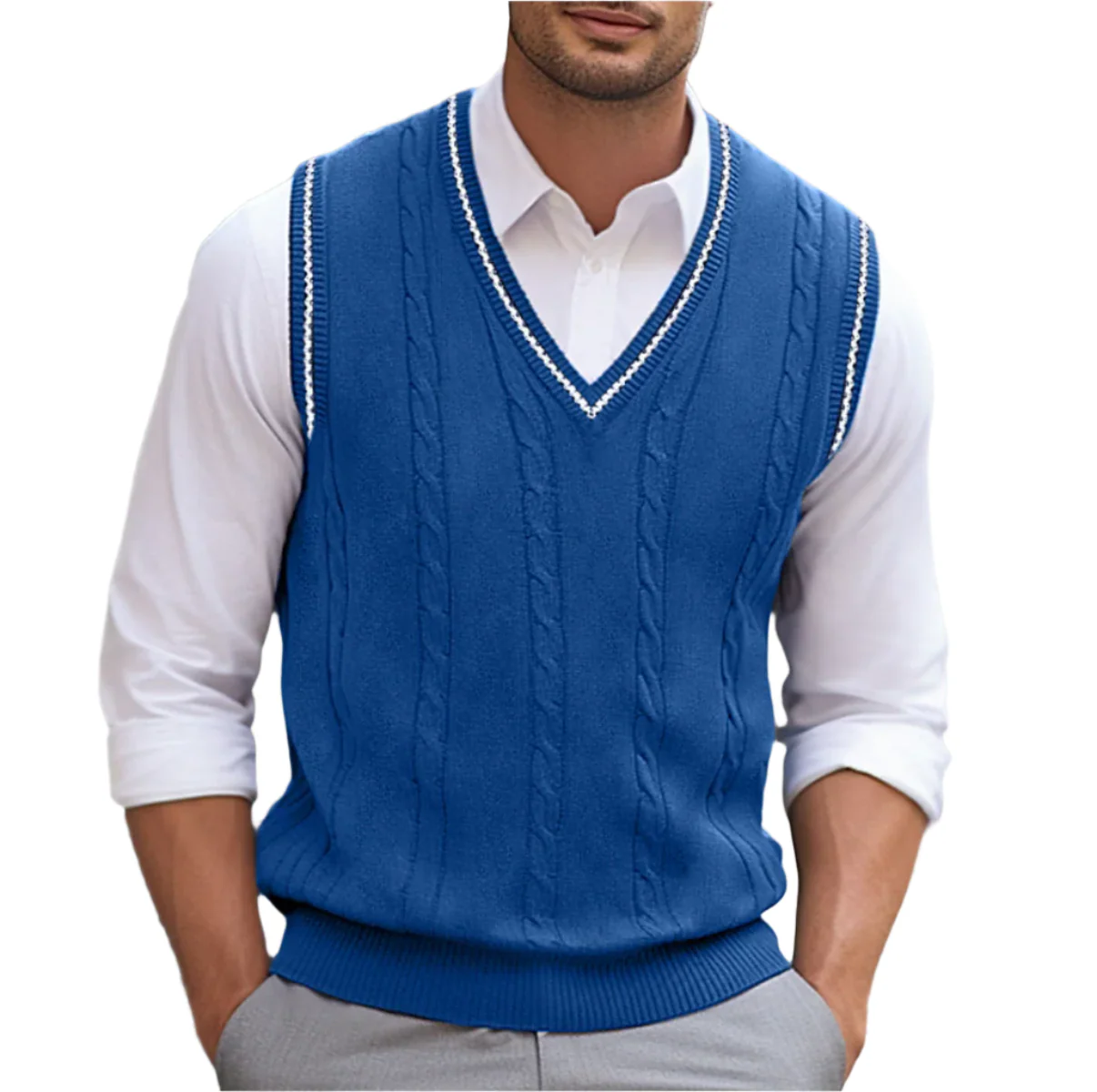 Kyson Pull Homme – Pull Sans Manches à Col V Élégant & Confortable Style Moderne - Image 3