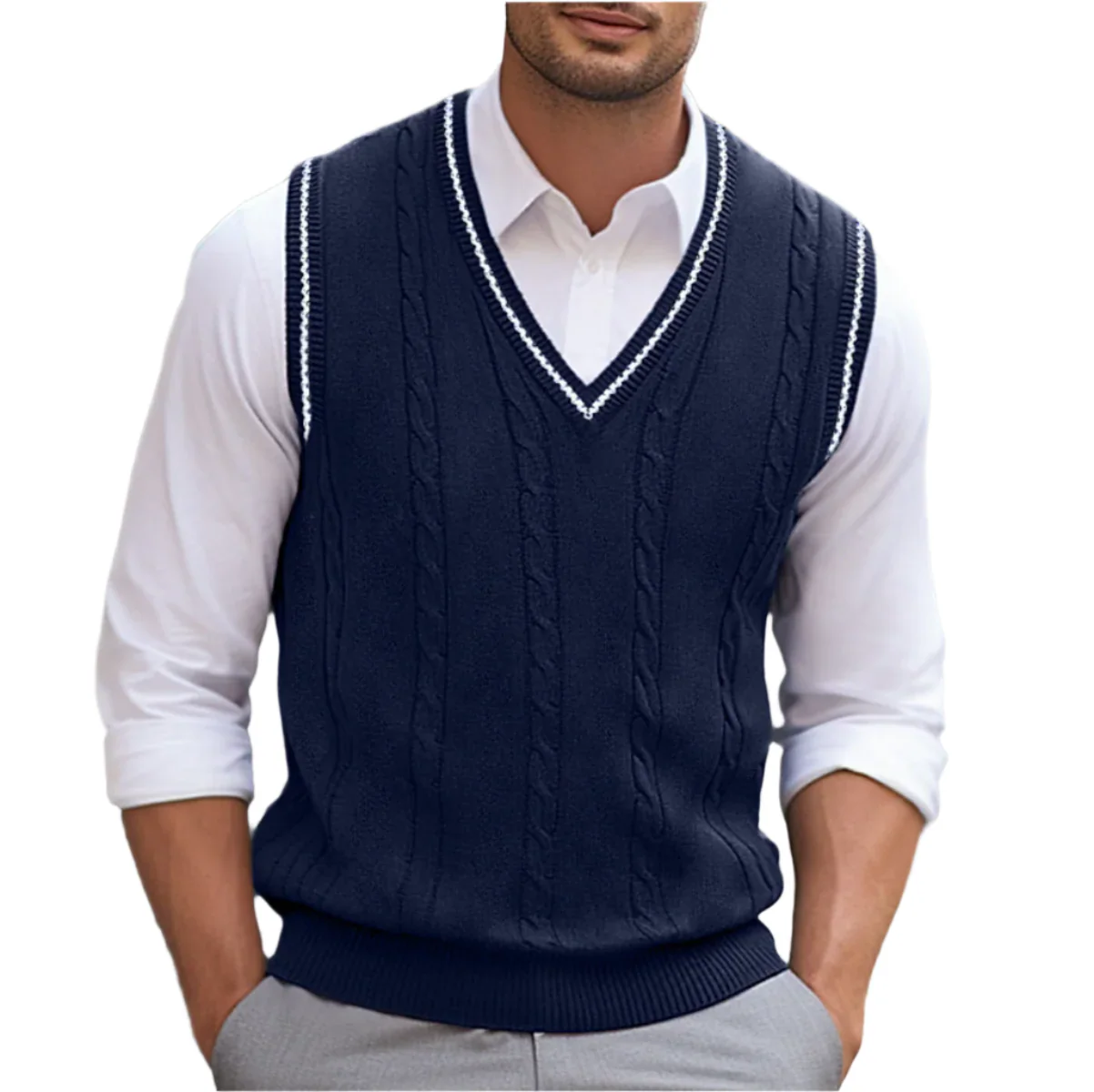 Kyson Pull Homme – Pull Sans Manches à Col V Élégant & Confortable Style Moderne - Image 4