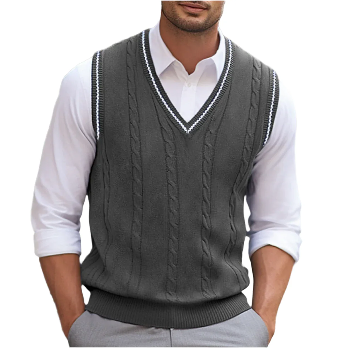 Kyson Pull Homme – Pull Sans Manches à Col V Élégant & Confortable Style Moderne - Image 5
