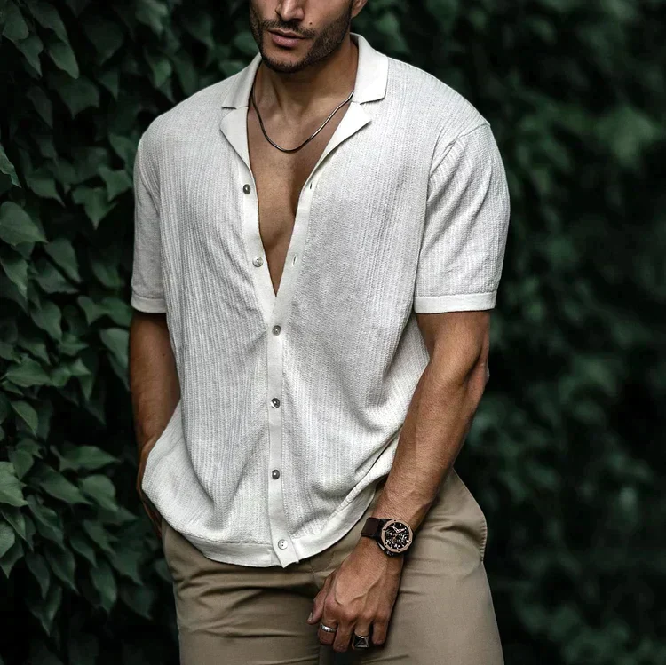 Leandro Chemise Homme Été – Chemise en Lin Respirante à Coupe Flatteuse pour Look Décontracté - Image 4