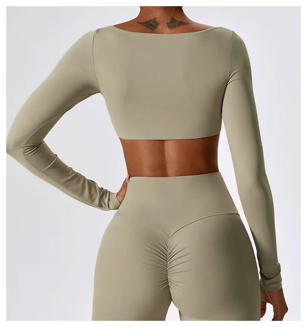 Leila Ensemble de Sport Femme – Tenue Respirante de Yoga & Fitness avec Legging Évasé & Haut Ajusté - Image 19