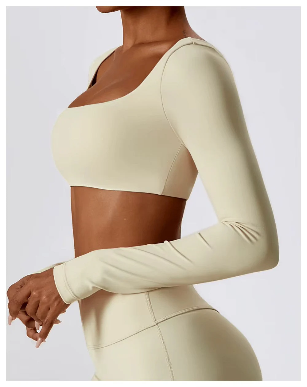 Leila Ensemble de Sport Femme – Tenue Respirante de Yoga & Fitness avec Legging Évasé & Haut Ajusté - Image 23