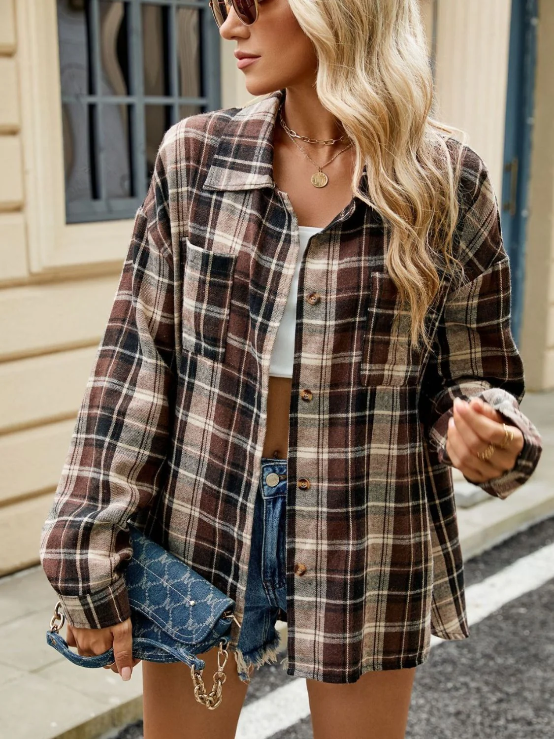 Ley Chemise Femme – Chemise à Carreaux Élégante à Manches Longues Style Décontracté Chic - Image 10