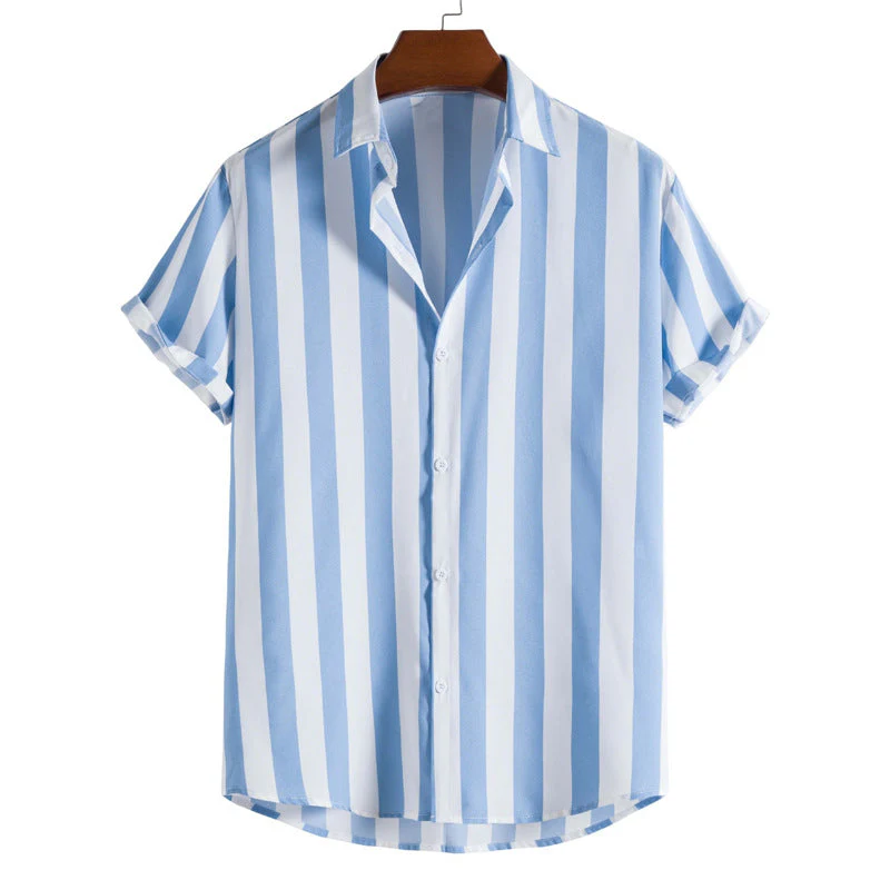 Liam Chemise Homme – Chemise Courte à Rayures Verticales Élégante & Légère pour Été Chic - Image 3
