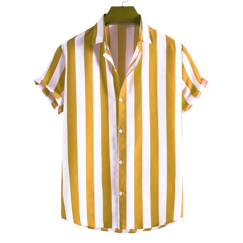 Liam Chemise Homme – Chemise Courte à Rayures Verticales Élégante & Légère pour Été Chic - Image 4