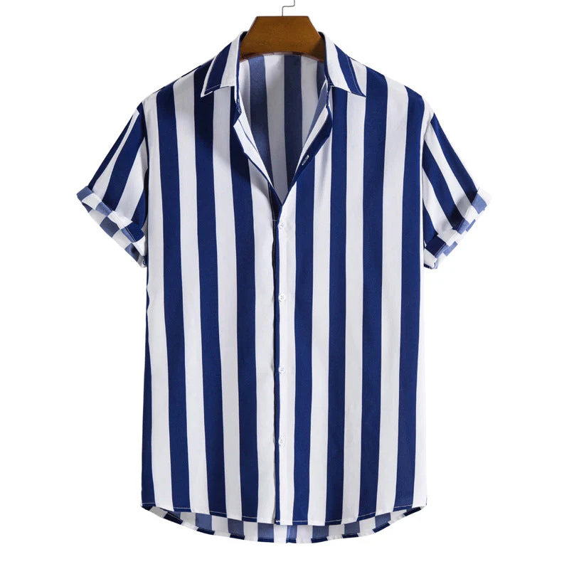 Liam Chemise Homme – Chemise Courte à Rayures Verticales Élégante & Légère pour Été Chic - Image 5