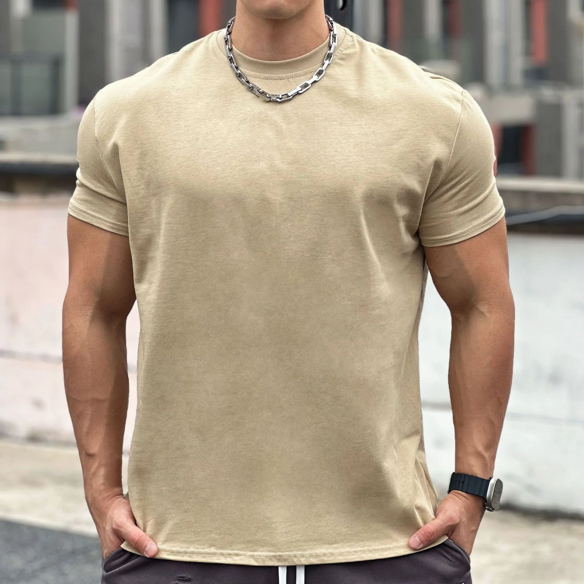 Liam T-Shirt de Sport Les hommes– T-Shirt Ample en Coton à Manches Courtes avec Design Respirant - Image 4