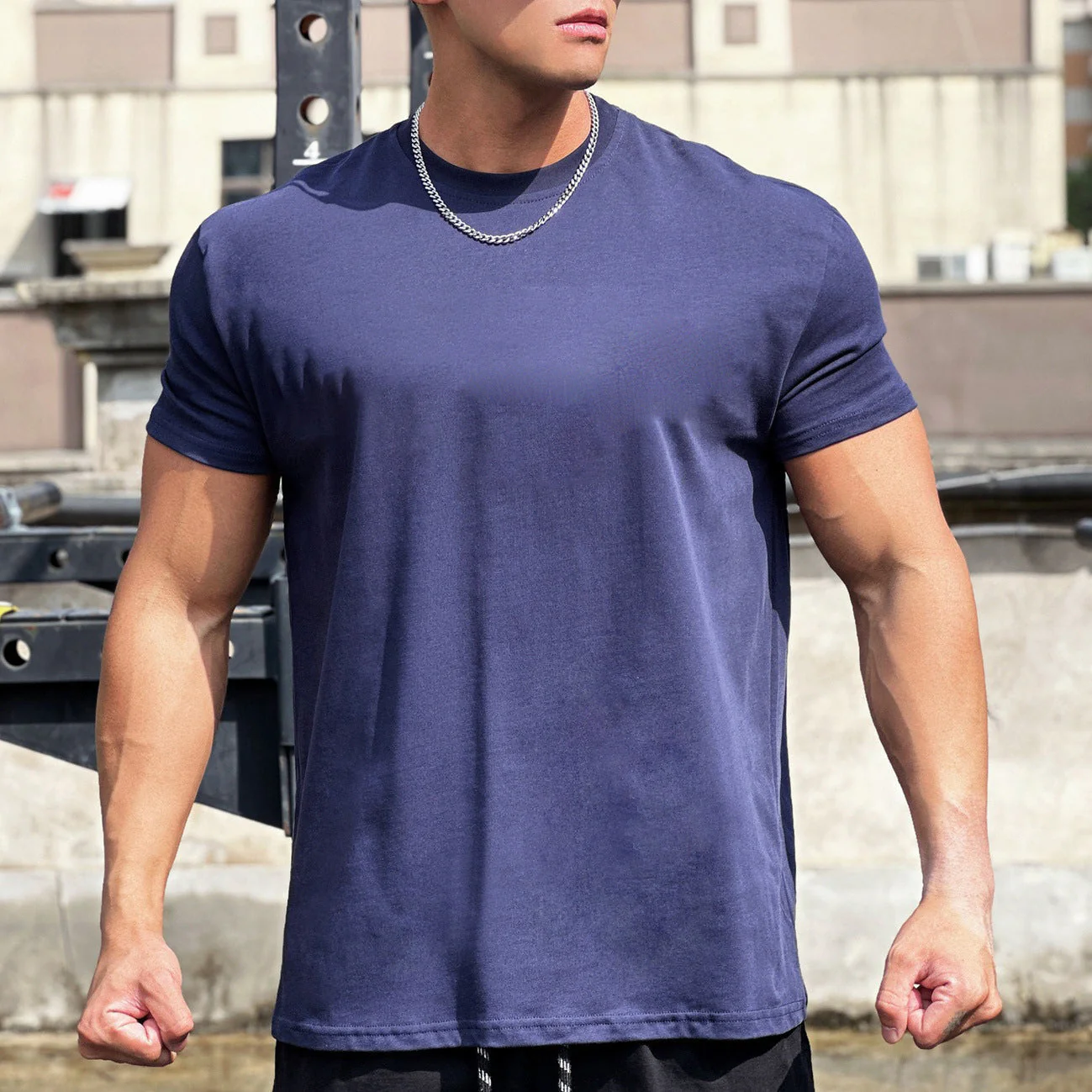 Liam T-Shirt de Sport Les hommes– T-Shirt Ample en Coton à Manches Courtes avec Design Respirant - Image 9
