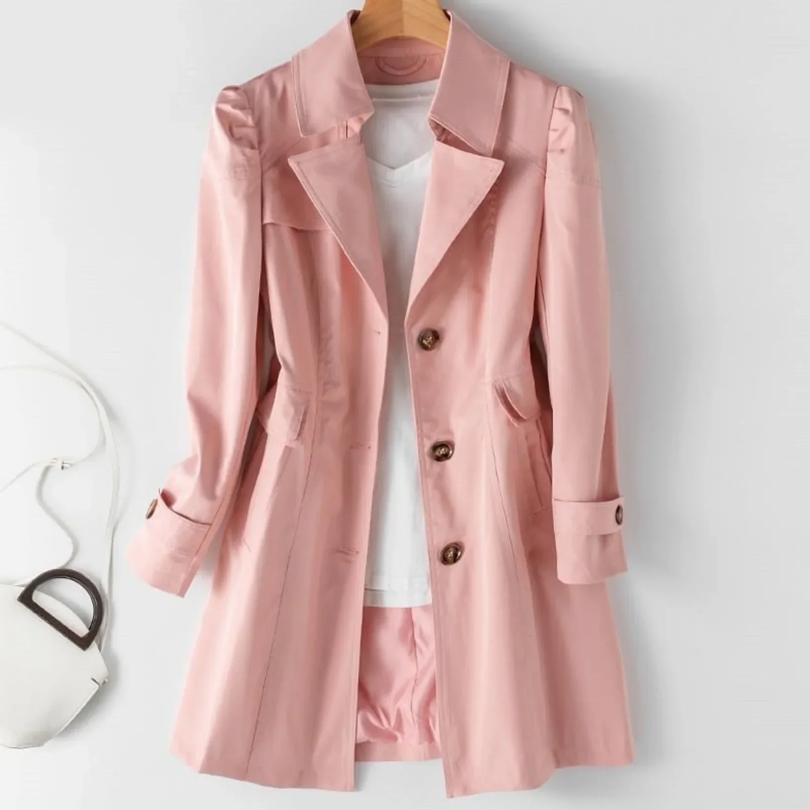 Livia Manteau Femme – Trench-Coat Imperméable Élégant au Style Classique & Intemporel - Image 3