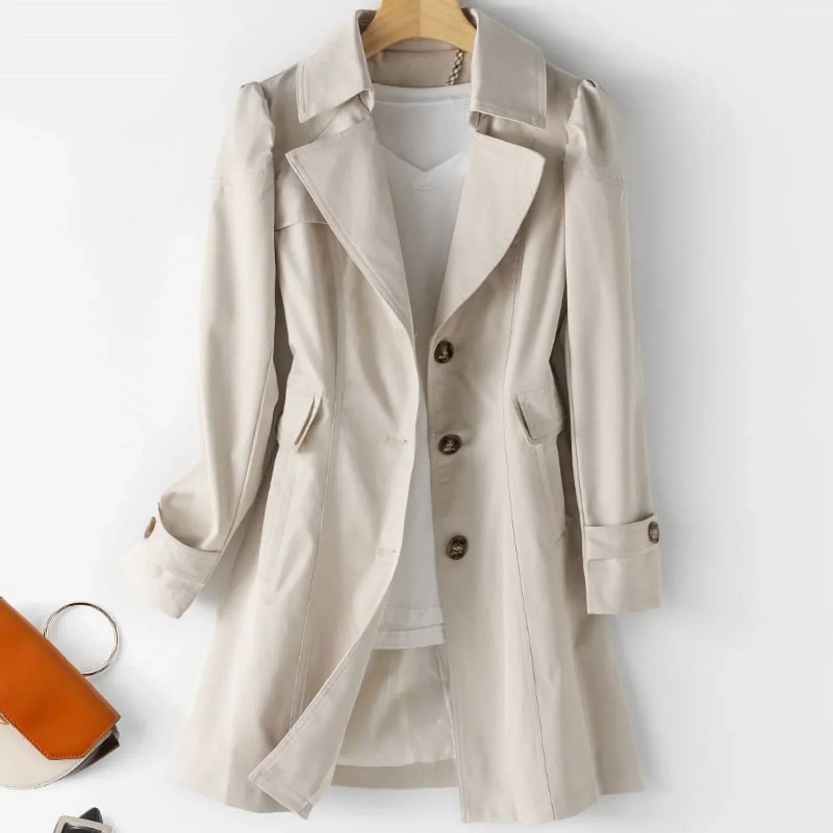 Livia Manteau Femme – Trench-Coat Imperméable Élégant au Style Classique & Intemporel - Image 5