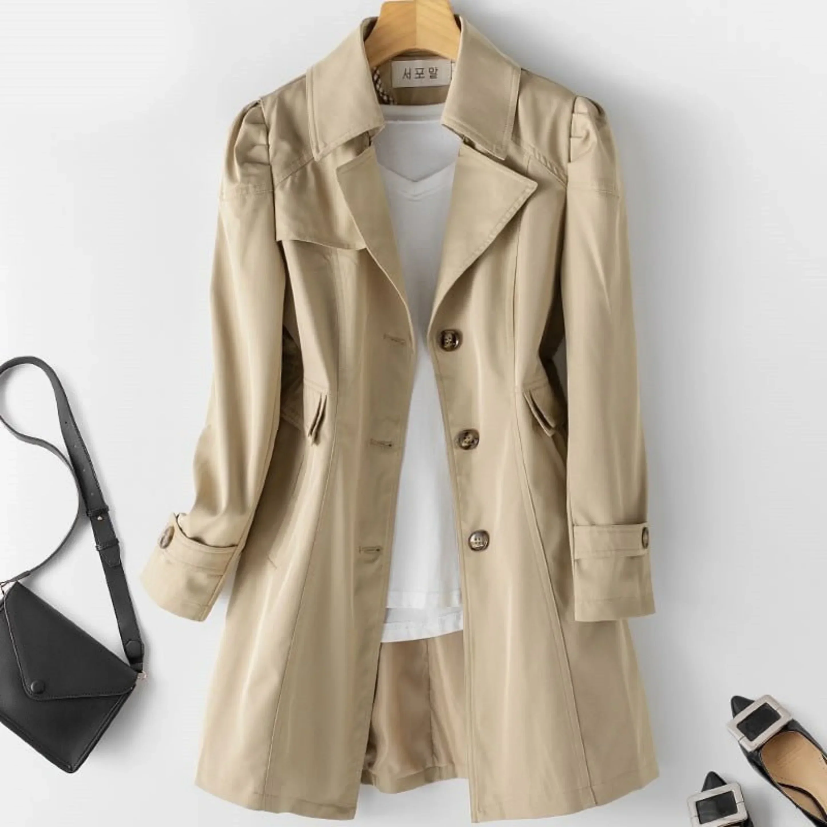 Livia Manteau Femme – Trench-Coat Imperméable Élégant au Style Classique & Intemporel - Image 6