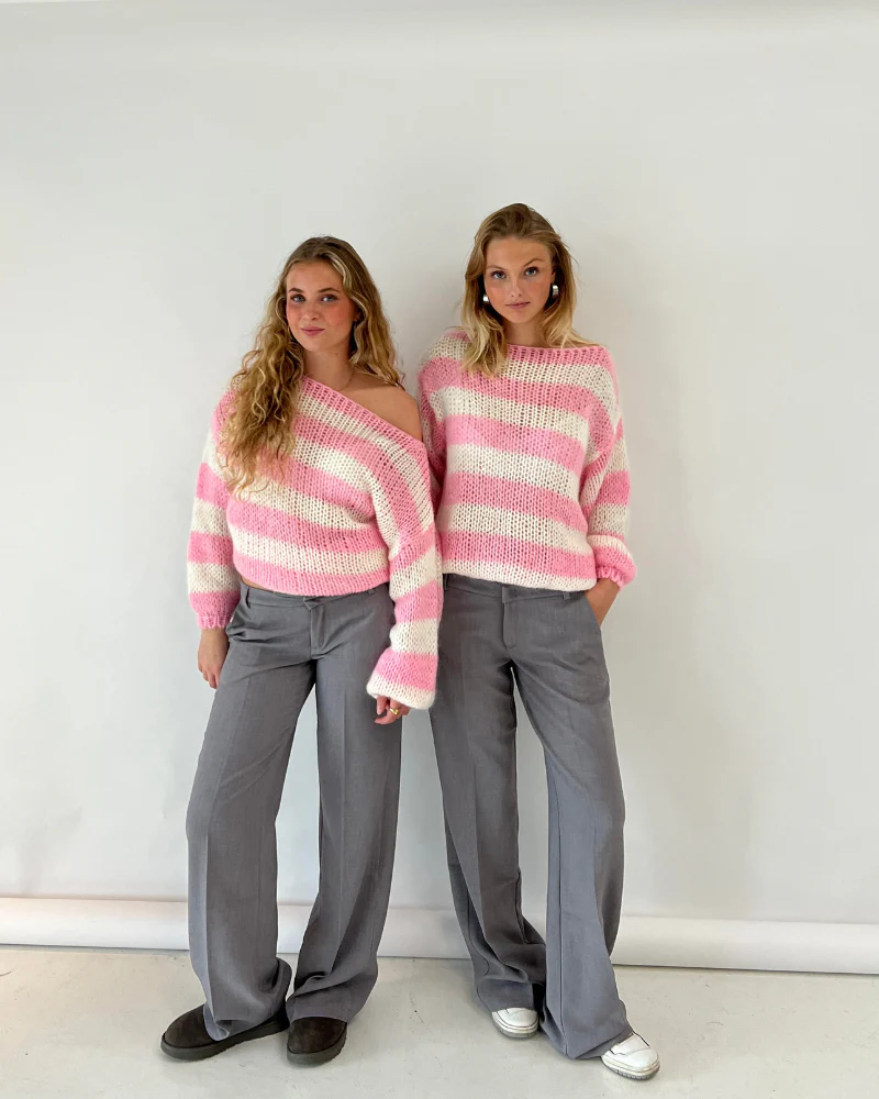 Louisa Pull Femme en Tricot – Pull Oversize Rayé en Matière Douce au Design Tendance - Image 9