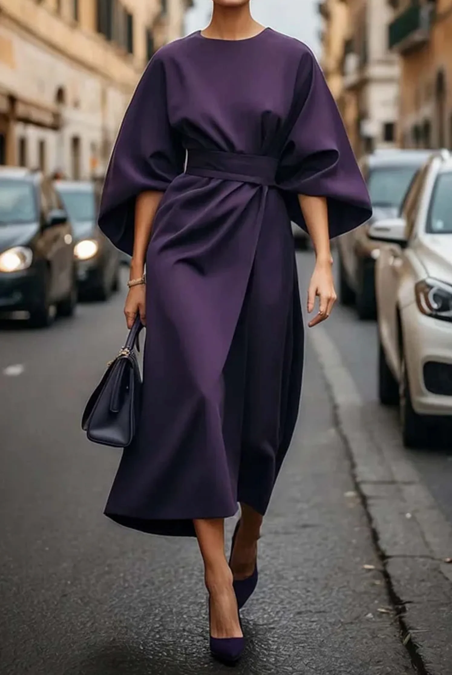 Louise Robe Élégante Femme – Design Féminin avec Manches Lanternes & Coupe Cintrée Ajustable - Image 7