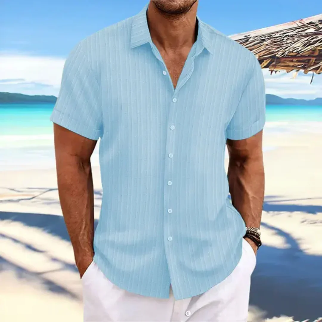 Luke Chemise Homme – Chemise Classique à Manches Courtes & Coupe Moderne pour Look Estival Décontracté - Image 3