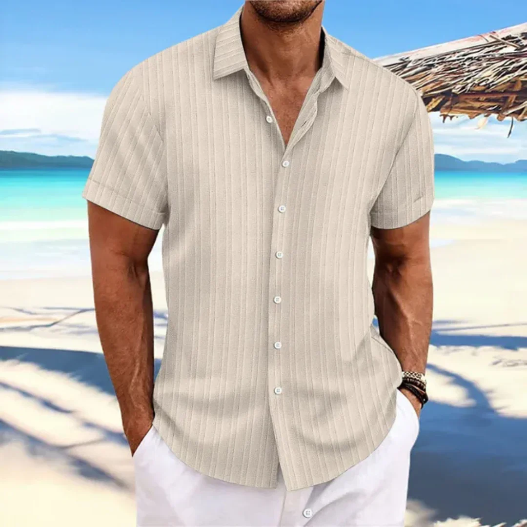 Luke Chemise Homme – Chemise Classique à Manches Courtes & Coupe Moderne pour Look Estival Décontracté - Image 4