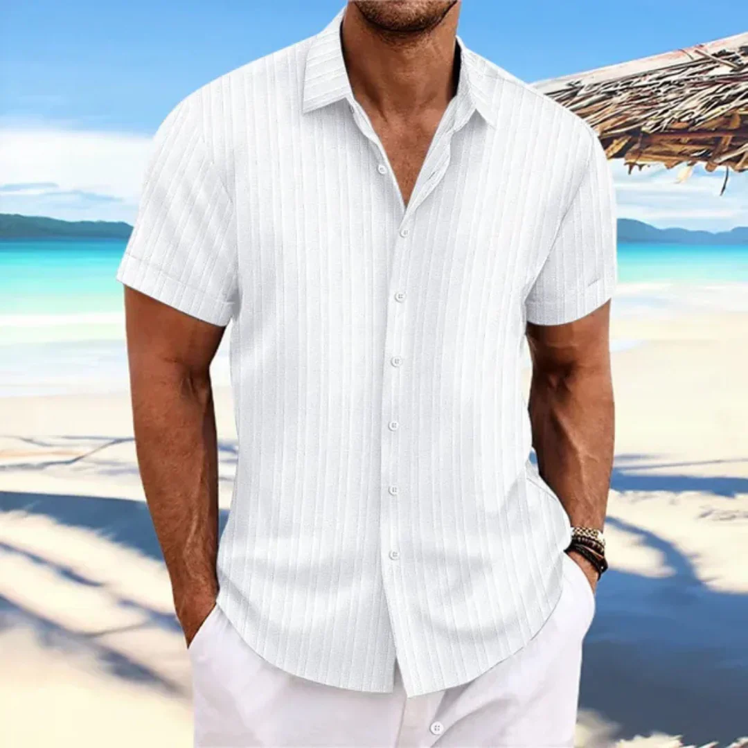 Luke Chemise Homme – Chemise Classique à Manches Courtes & Coupe Moderne pour Look Estival Décontracté - Image 5