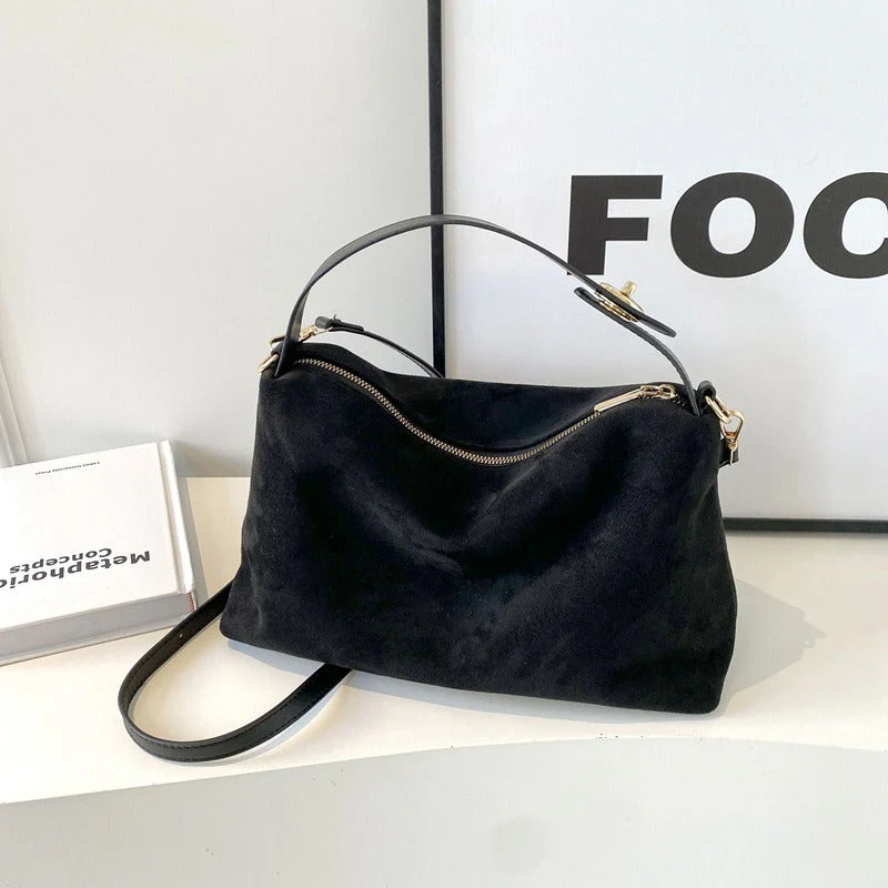 Maëlle Sac à Épaule Femme – Sac Suède Élégant avec Anse Similicuir & Grand Compartiment - Image 6