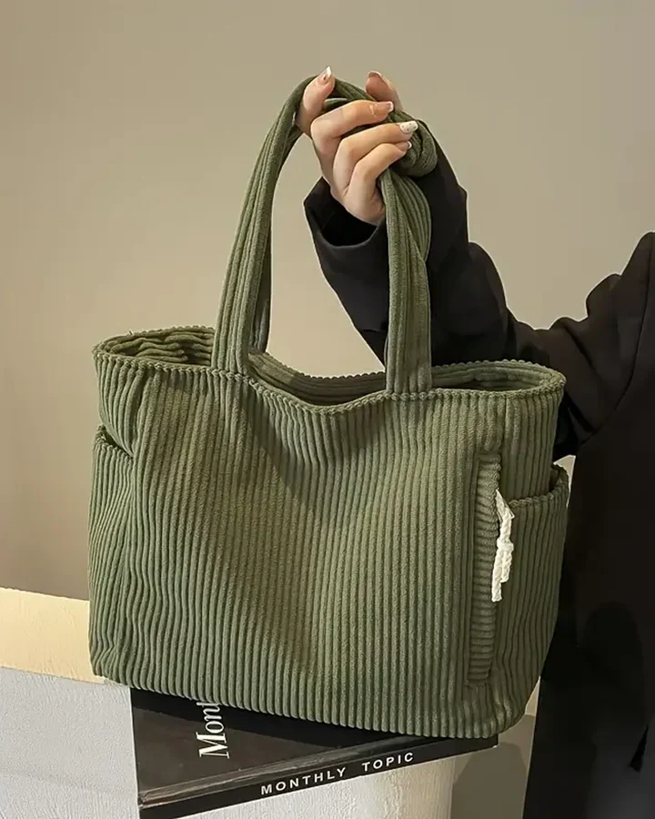 Marijn Sac Cabas Femme – Tote Bag Côtelé avec Détails Cordon & Grand Espace de Rangement - Image 7