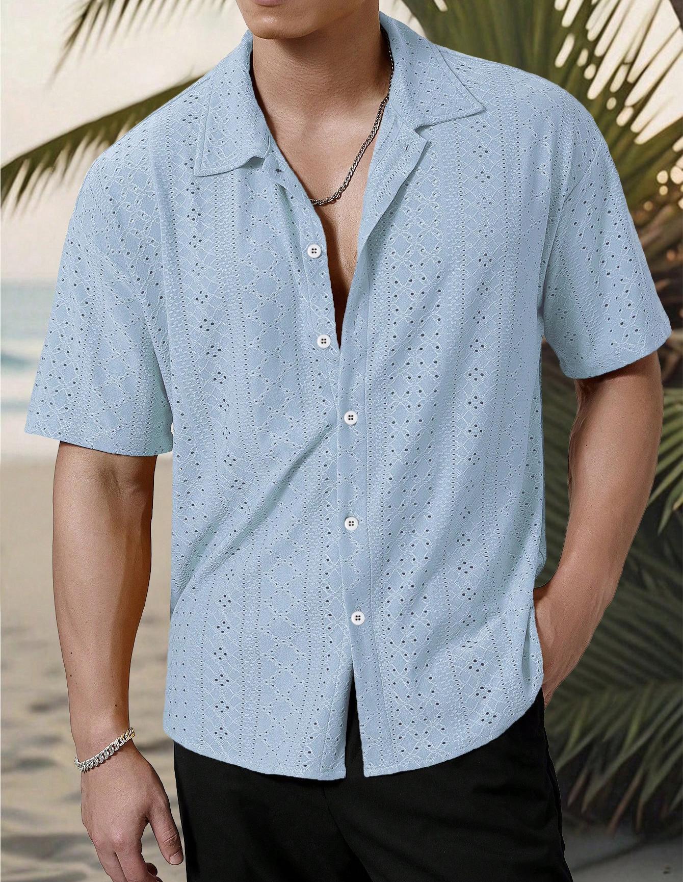 Marjhun Chemise Homme – Chemise Texturée Boutonnée Élégante & Confortable pour Look Décontracté - Image 4