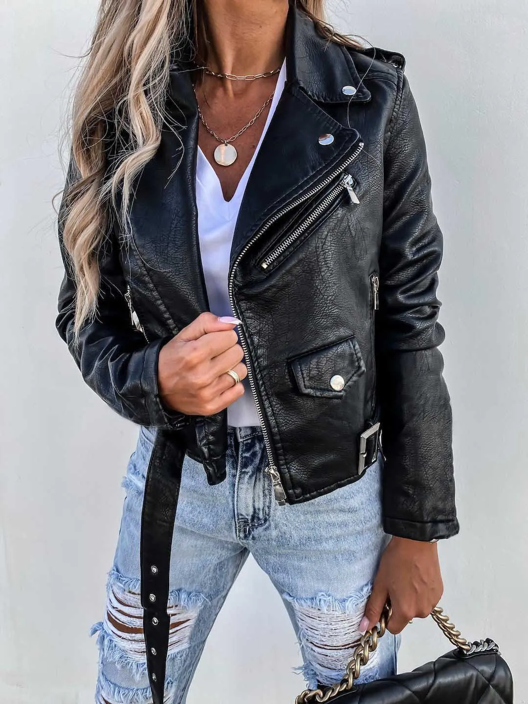 Maxine Veste Femme – Veste en Cuir Élégante & Intemporelle au Style Chic Moderne - Image 3
