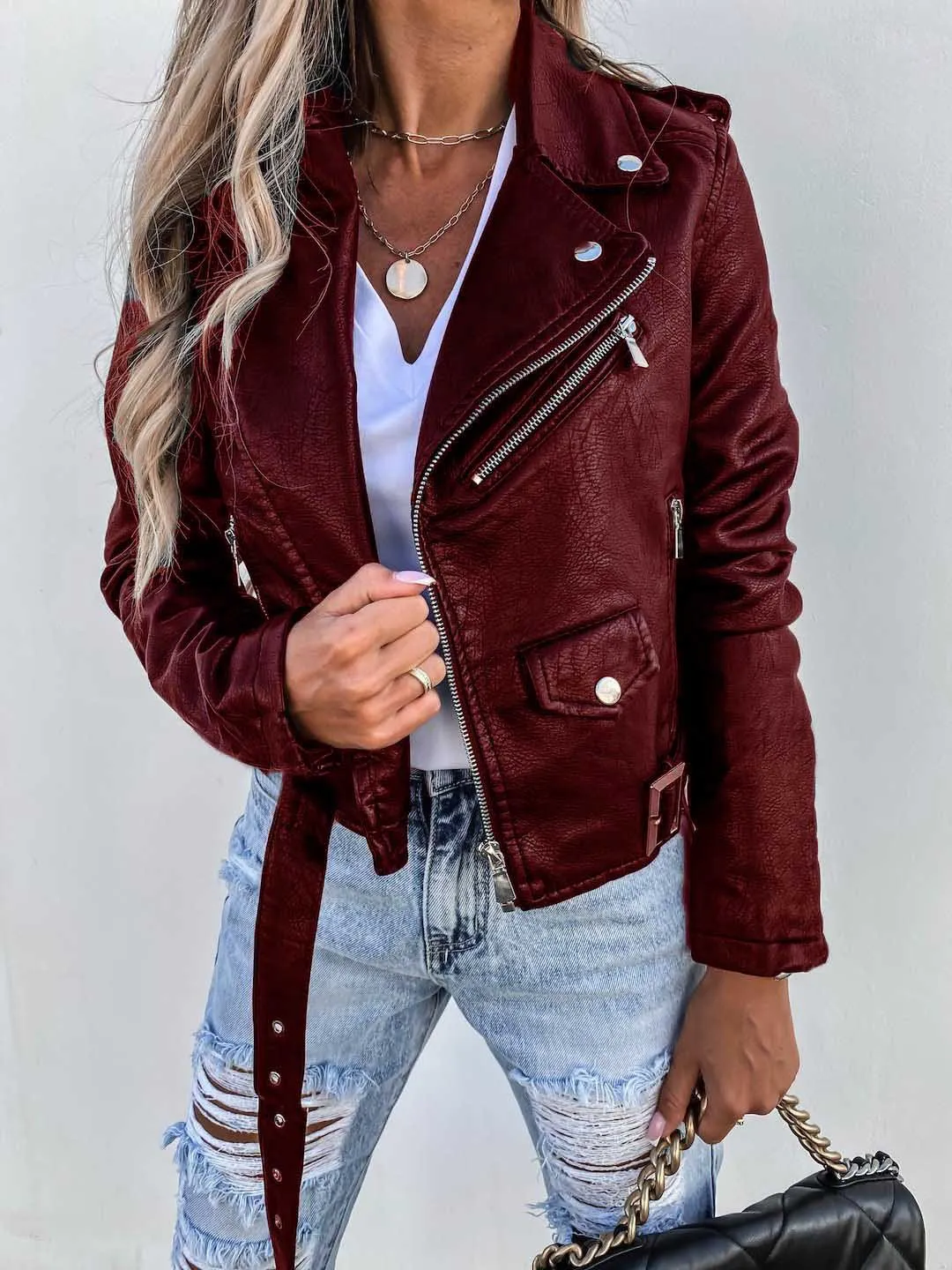 Maxine Veste Femme – Veste en Cuir Élégante & Intemporelle au Style Chic Moderne - Image 4