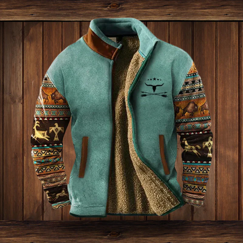 Noah Veste Chaude Style Western – Doublure Polaire & Motifs Ethniques pour un Confort Hivernal - Image 3