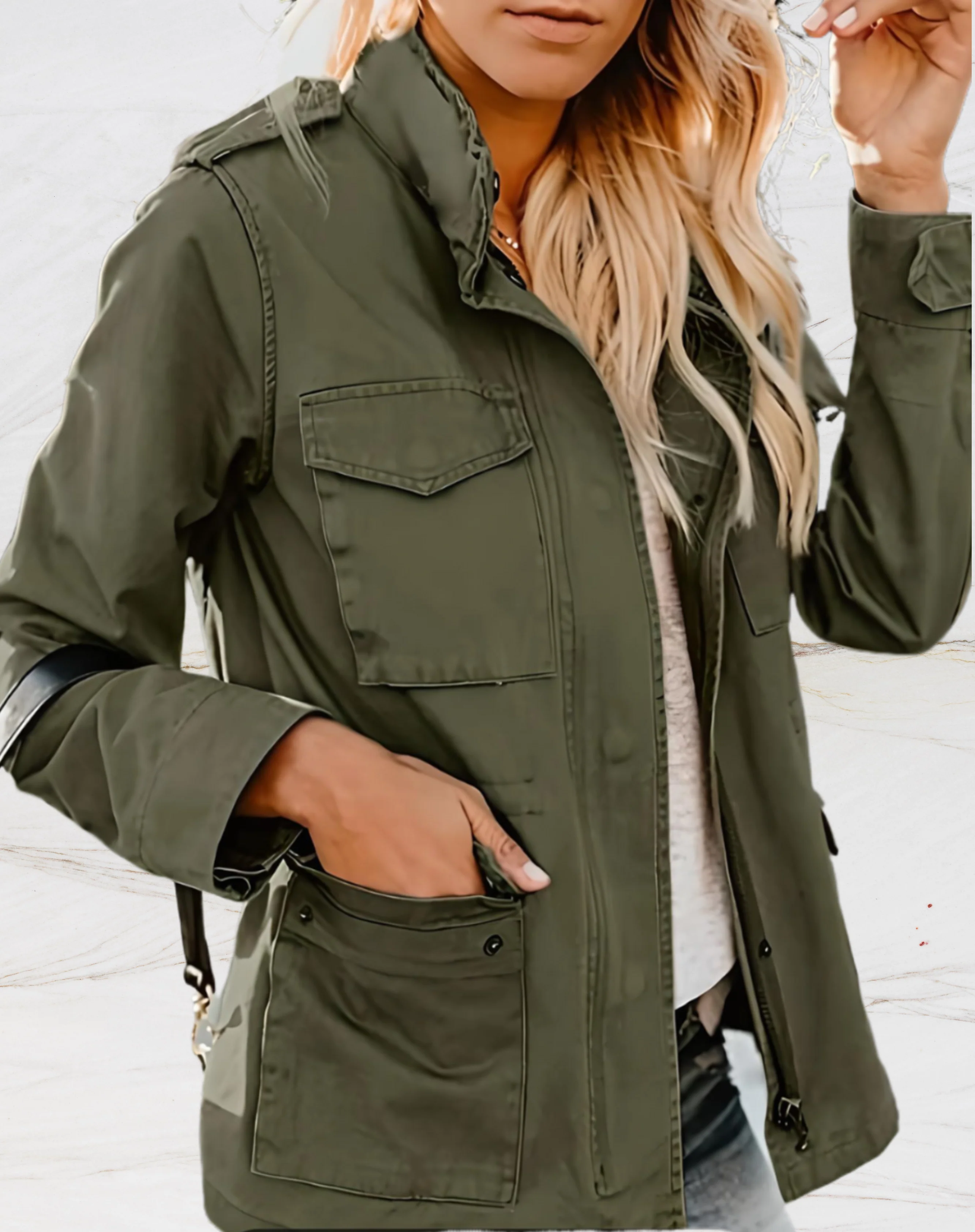 Nora Veste Femme – Élégante Veste à Manches Longues avec Quatre Poches Pratiques - Image 8