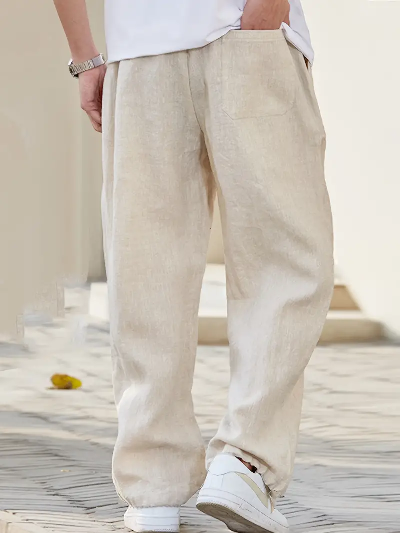Pantalon en Lin pour Homme Liam – Pantalon Estival Ample avec Confort Respirant & Design Durable - Image 3