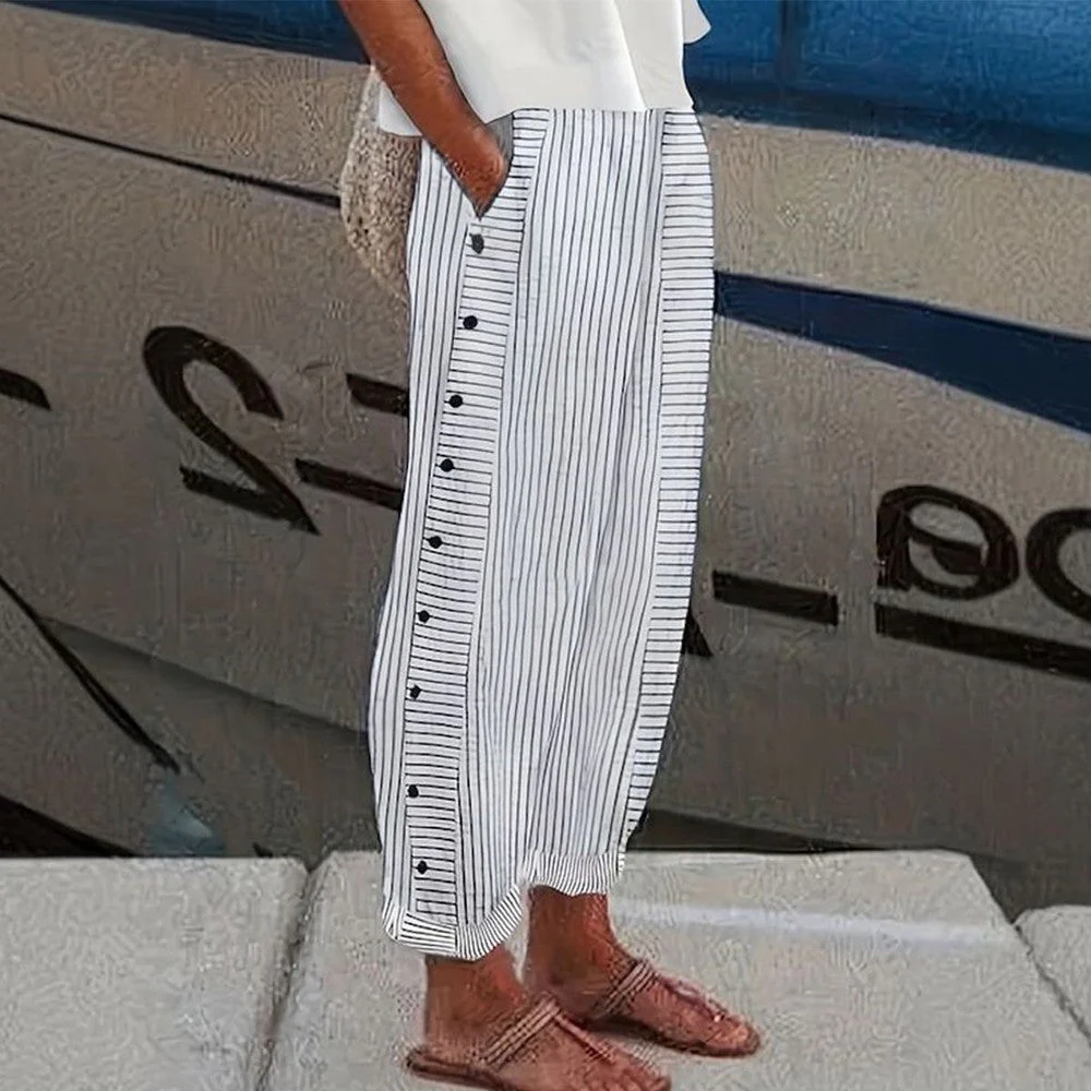 Pia Pantalon Femme – Pantalon Décontracté avec Poches Latérales & Coupe Confortable - Image 3