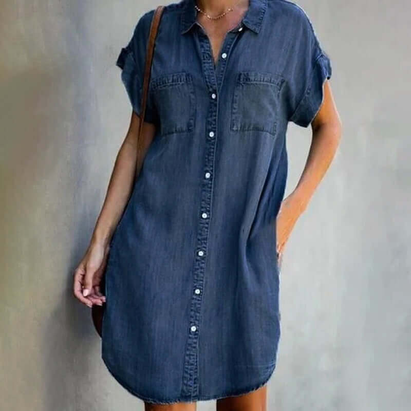 Robe-chemise femme Clara – Robe d’été légère avec patte de boutonnage & coupe féminine - Image 4