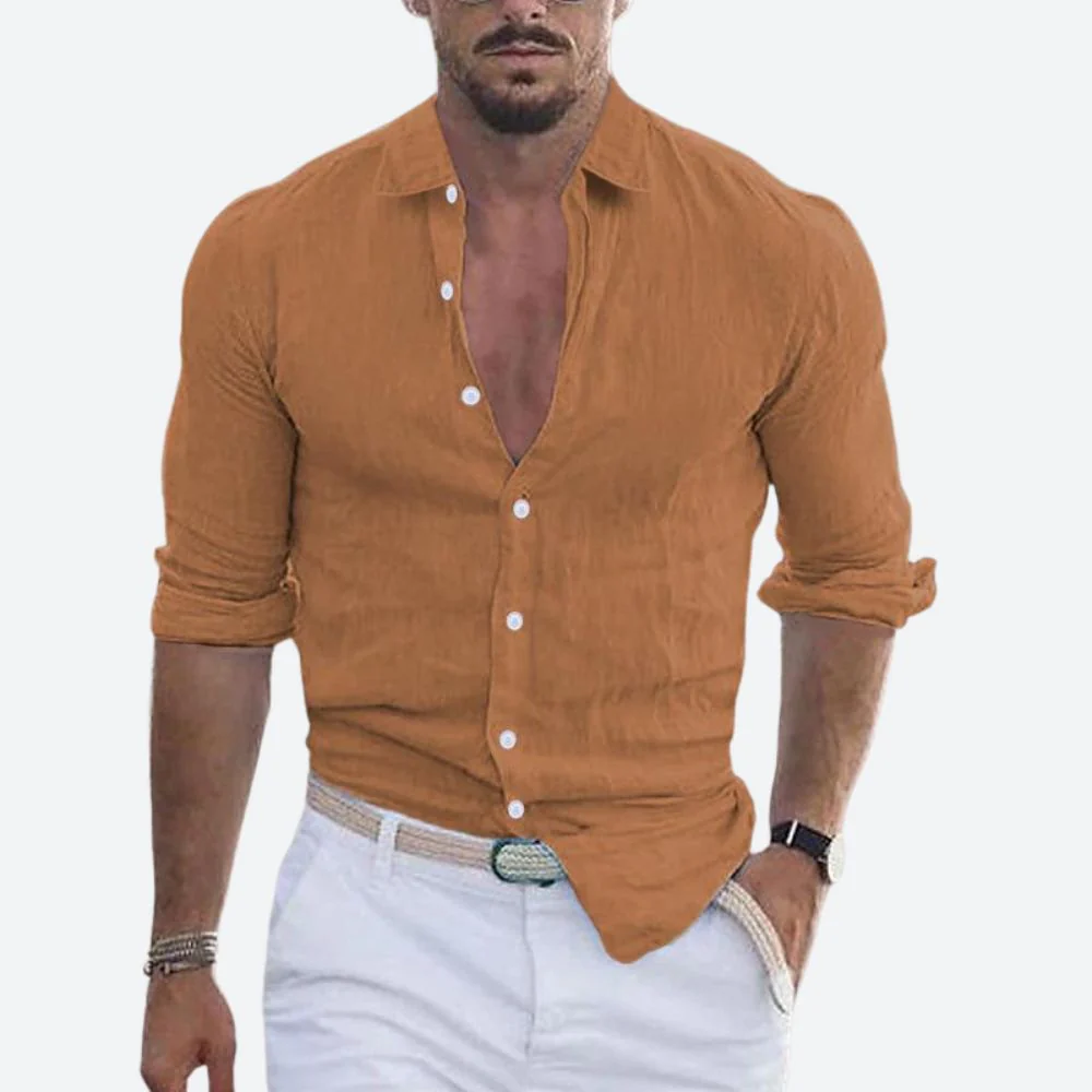 Rogelio | Chemise pour homme à col rabattu avec coupe décontractée pour l'été - Image 3