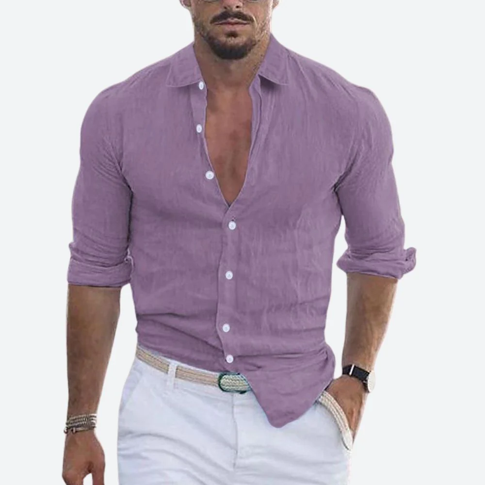 Rogelio | Chemise pour homme à col rabattu avec coupe décontractée pour l'été - Image 9