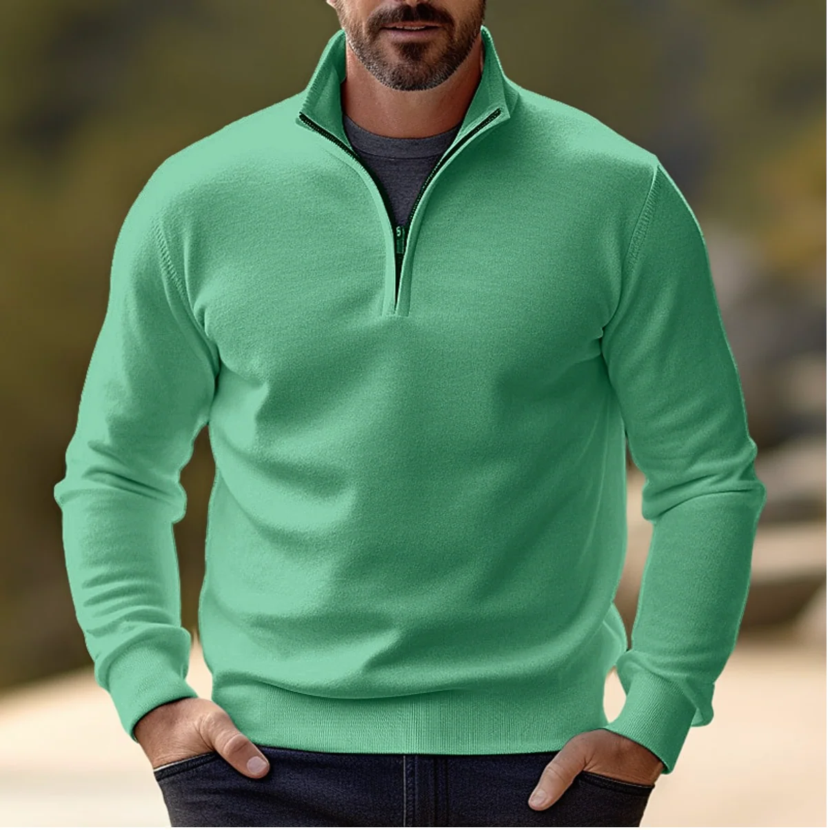 Shawn Pull Homme – Pull Demi-Zip Élégant & Confortable au Style Moderne Polyvalent - Image 5