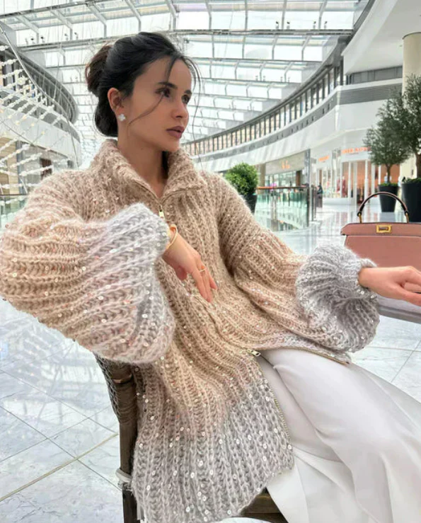 Sol Cardigan Femme – Gilet Élégant à Paillettes Confortable & Sophistiqué - Image 3